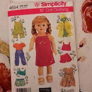 Simplicity 18 in doll clothes patterns